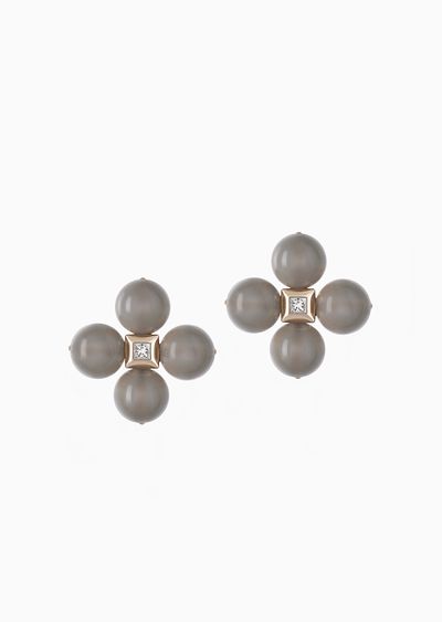 18k gold, diamond and moonstone Gioia earrings - F