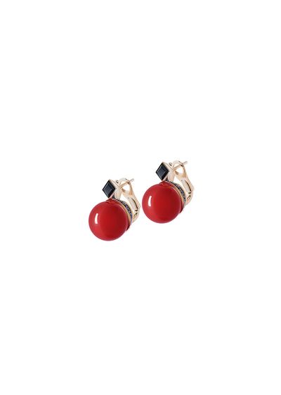 Tamara earrings in 18k gold, sapphires and carnelian - F