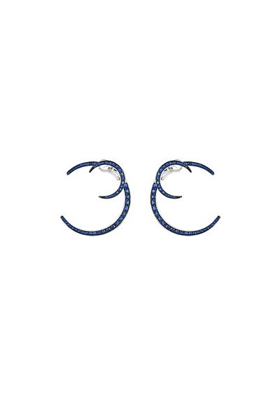 18K white-gold, sapphire Firmamento earrings - F