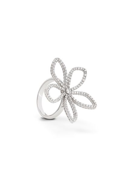 18K white-gold, diamond Sì ring - F