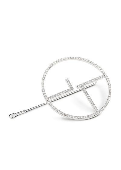 18K white-gold, diamond Borgonuovo brooch - F