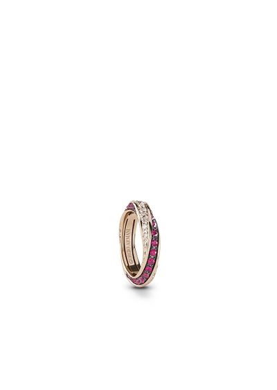 18K white-gold, diamond-and-ruby Circle ring - F