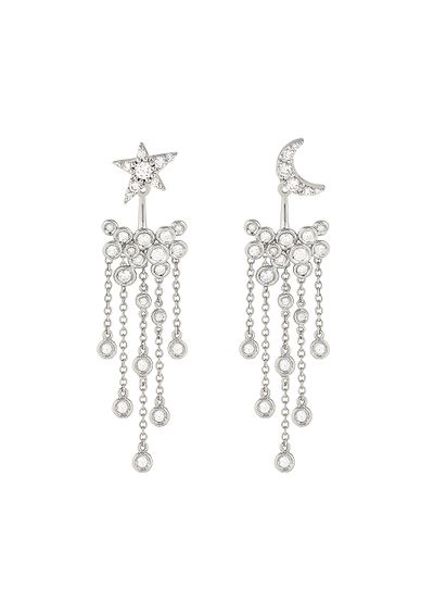 18K white-gold, diamond Firmamento earrings - F