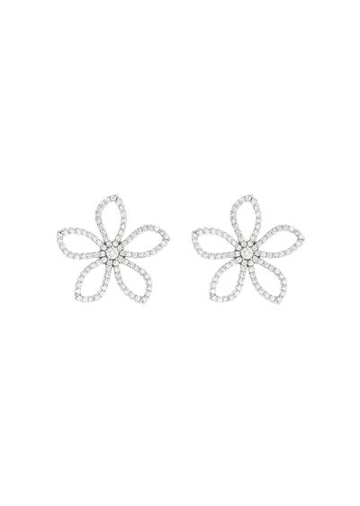 18K white-gold, diamond Sì earrings - F