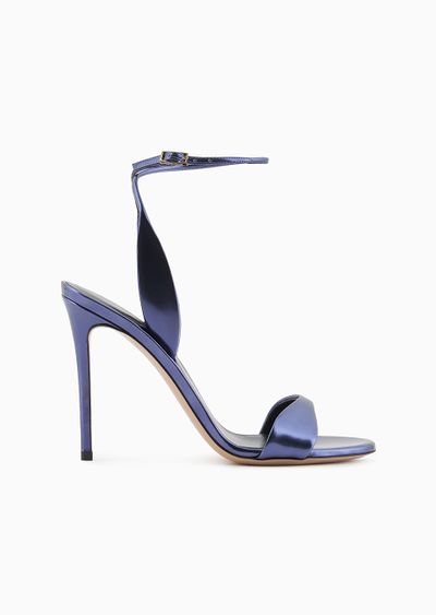 Lamé-leather heeled sandals - F