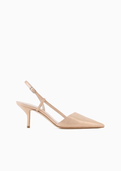 Laminated suede slingbacks - F