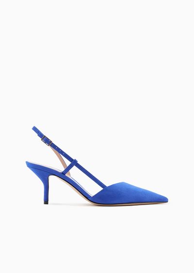 Laminated suede slingbacks - F