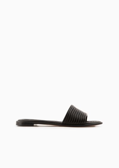 Heeled, nappa-leather sandals - F