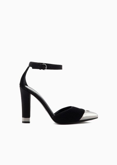 Pleated silk d'Orsay court shoes - F