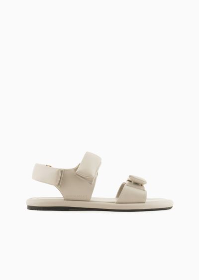 Padded nappa-leather flat sandals - F