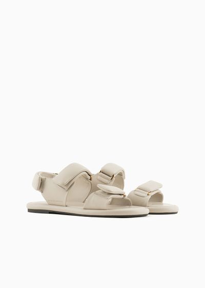 Padded nappa-leather flat sandals - D