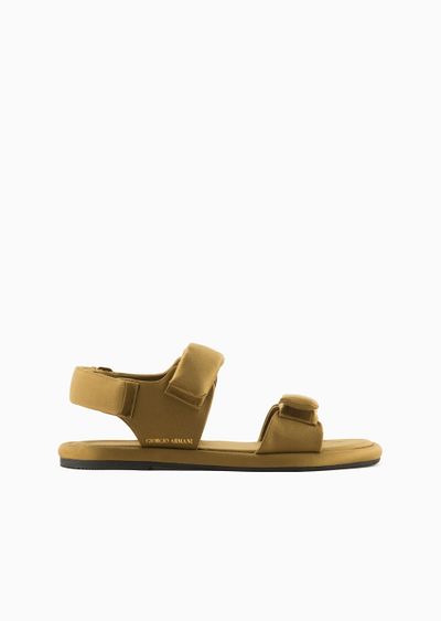 Padded satin flat sandals - F