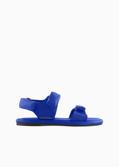 Padded satin flat sandals - F