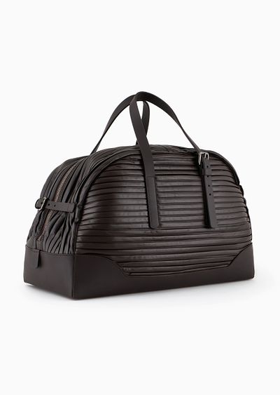 Pleated nappa-leather duffel bag - D