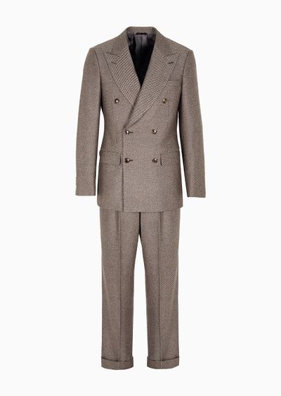 Royal Line double-breasted cashmere and silk suit - F