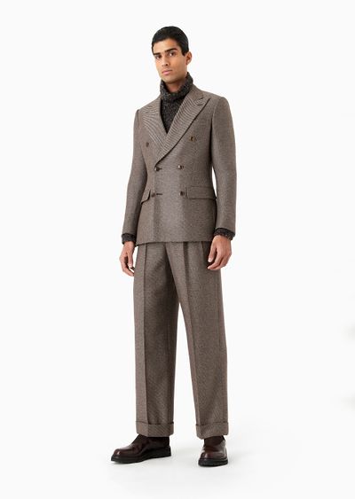 Royal Line double-breasted cashmere and silk suit - D