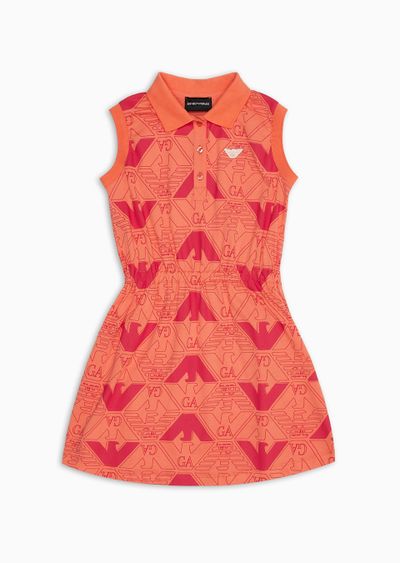 EA Crew heavyweight jersey dress with oversized eagle print - F