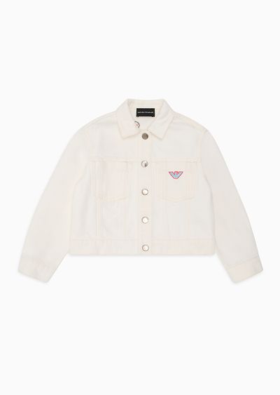 Drill jacket with logo embroidery - F