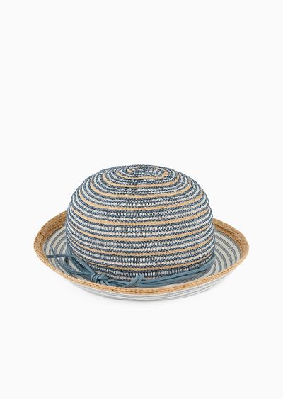 Woven straw bowler hat - F