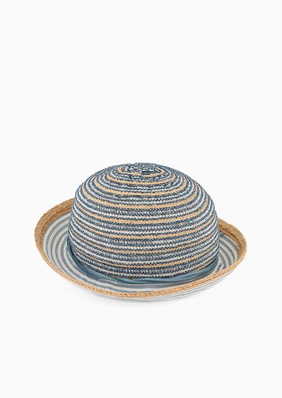 Woven straw bowler hat - D