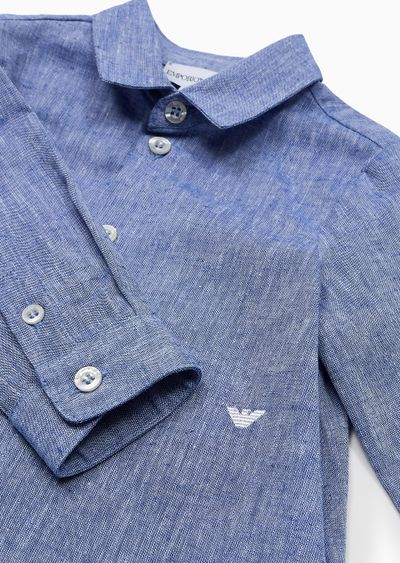 Linen-blend shirt - D