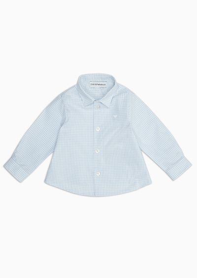 Cotton shirt with jacquard pattern - F