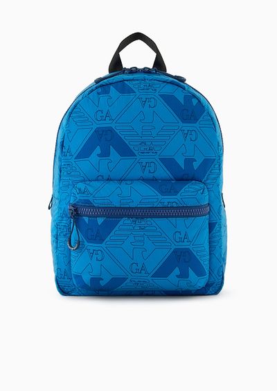 EA Crew nylon backpack with geometric eagles print - F