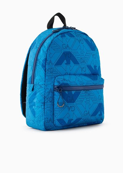 EA Crew nylon backpack with geometric eagles print - D