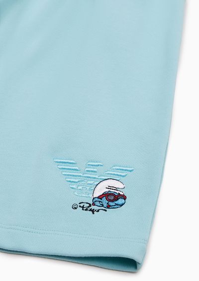 ASV board shorts made of organic jersey with The Smurfs embroidery - D