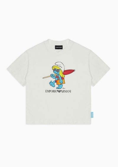 ASV organic jersey T-shirt with The Smurfs print - F