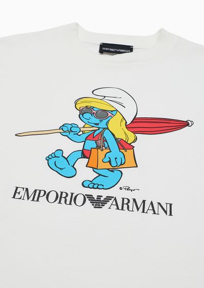 ASV organic jersey T-shirt with The Smurfs print - D