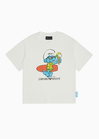 ASV organic jersey T-shirt with The Smurfs print - F