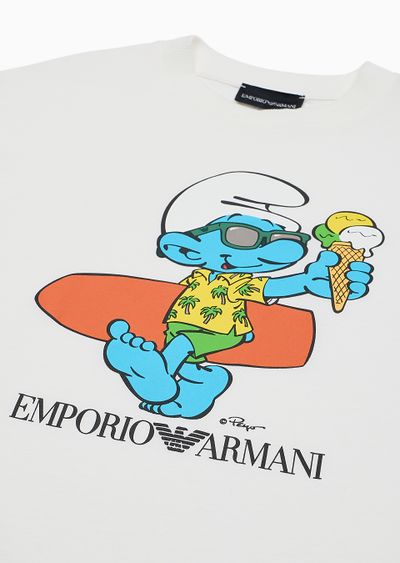 ASV organic jersey T-shirt with The Smurfs print - D