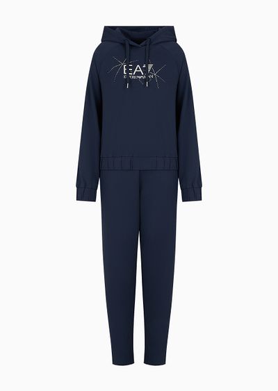 ASV organic cotton blend tracksuit with rhinestone logo - F