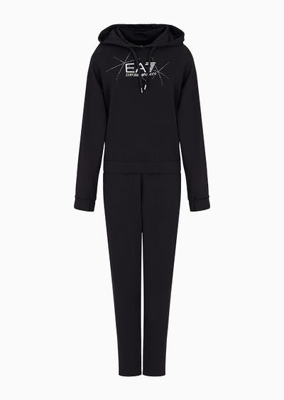 ASV organic cotton blend tracksuit with rhinestone logo - F