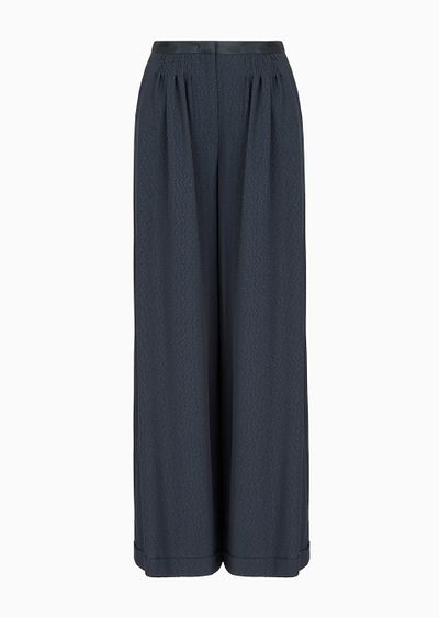 Faux-galuchat, wide-legged trousers - F