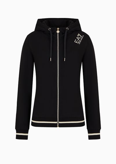 Stretch-cotton hooded Core Lady sweatshirt - F