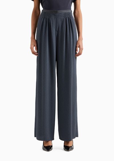 Faux-galuchat, wide-legged trousers - D