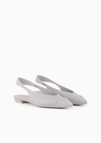 Nappa leather slingback ballerinas with rubber toe - D