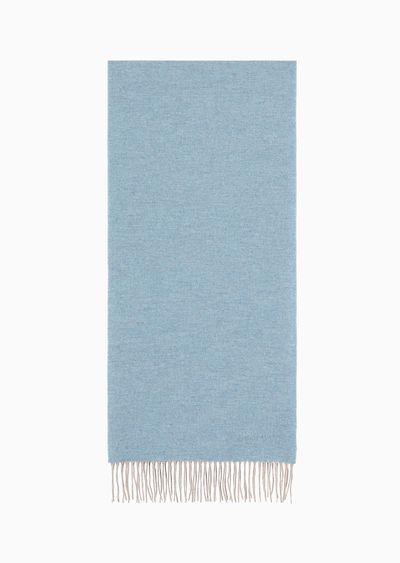 Cashmere scarf with embroidered logo - F