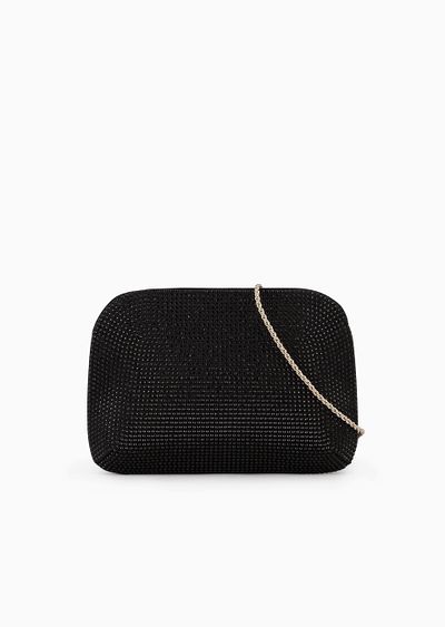 La Prima satin and rhinestone clutch bag - F