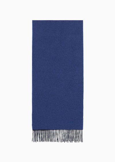 Cashmere scarf with embroidered logo - F