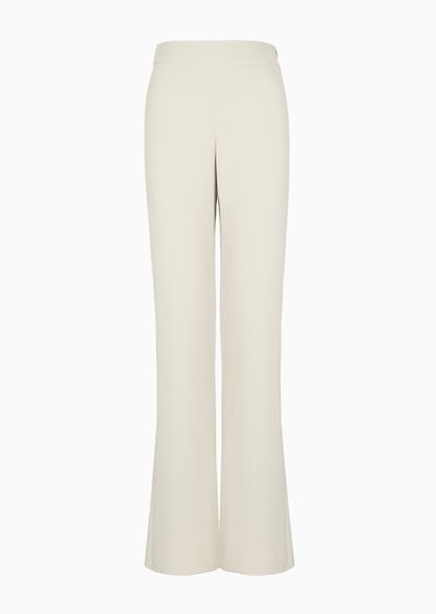 Wide-leg silk trousers - F