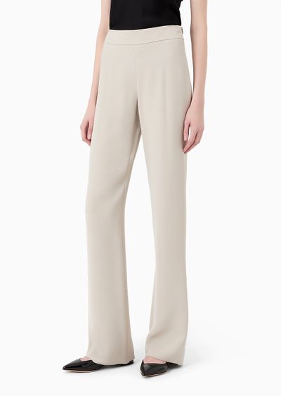 Wide-leg silk trousers - D