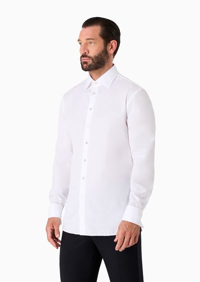 Regular-fit shiny-effect cotton shirt - D