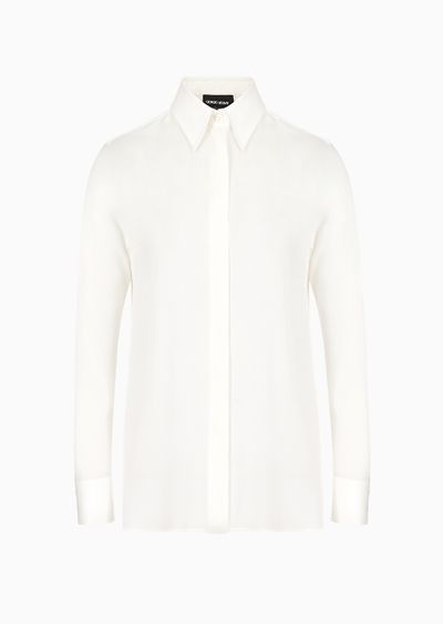 Pure silk charmeuse shirt - F