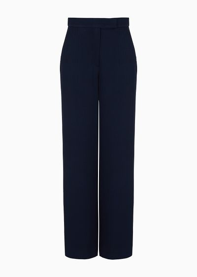 Icon frisottino palazzo trousers with jacquard micro-check motif - F