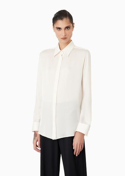 Pure silk charmeuse shirt - D