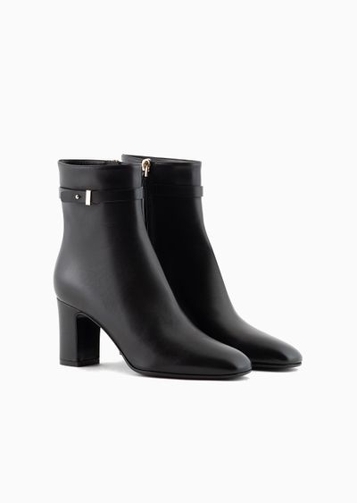 Nappa-leather heeled ankle boots - D