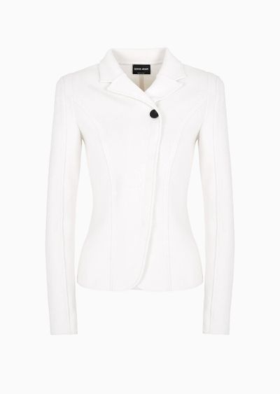 Single-breasted jacket in cashmere - F